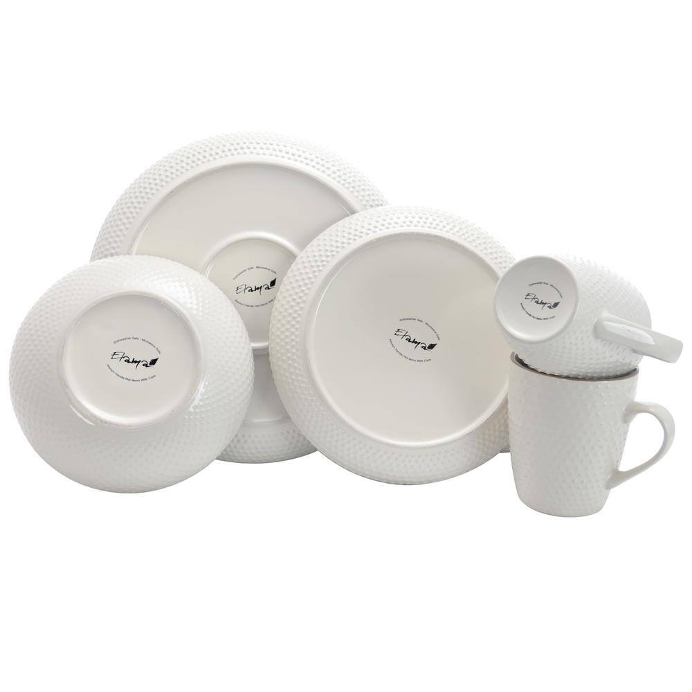 Elama Mellow 16-Piece CountryCottage Powder Blue Earthenware Dinnerware Set (Service for 4) 985110053M