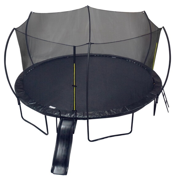 12FT Trampoline with Slide  Outdoor Pumpkin Trampo...