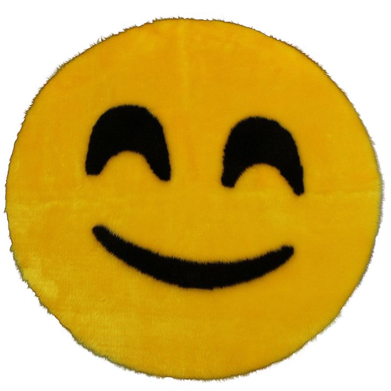 Walk on Me Emoji Faux Fur Soft and Cute Area Rug Made in France