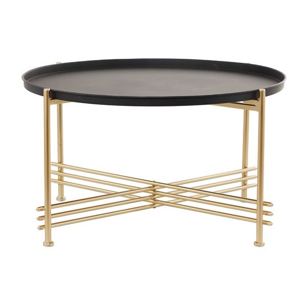 Gold Metal Modern Coffee Table - 33 x 33 x 19