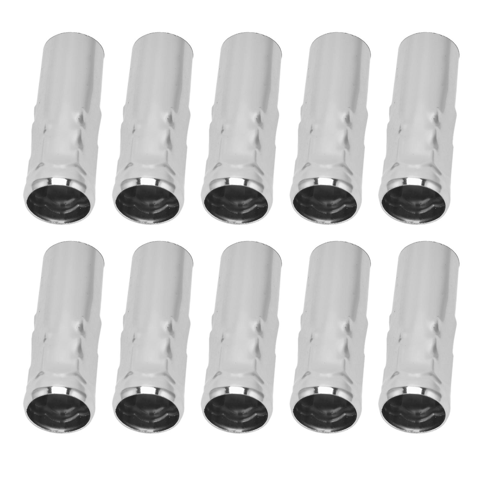 10pcs E14 Metal Tube For Candle Lamp Holder Lamp Base Lighting Accessories 25x80mm Chrome