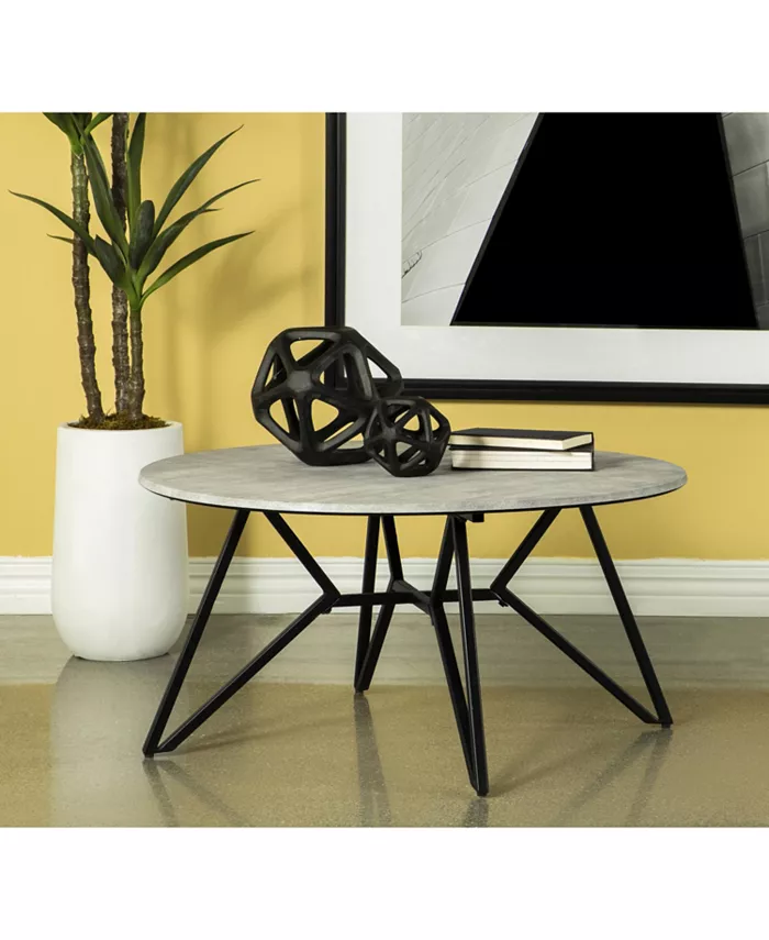 Coaster Home Furnishings Round Coffee Table with Hairpin Legs