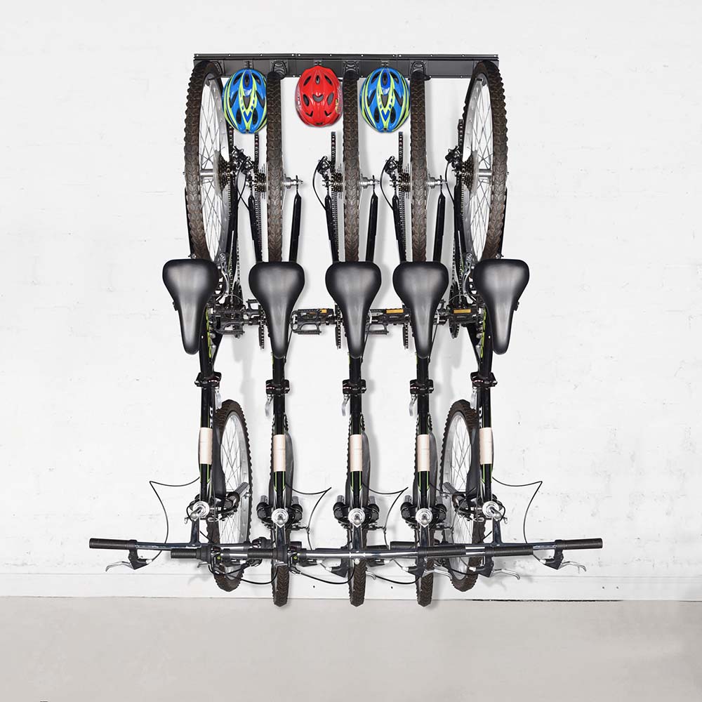 Yescom Bike Rack Garage Vertical Bike Hanger 8-Hooks 3-Rail