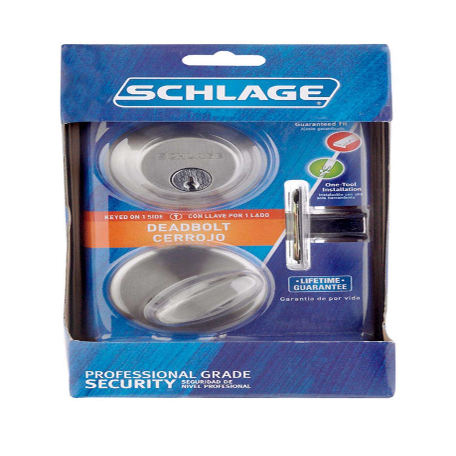 Schlage Satin Nickel Zinc Single Cylinder Deadbolt