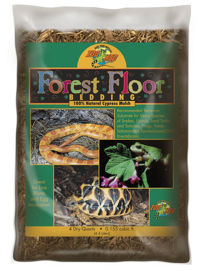 Zoo Med Laboratories Forest Floor? Natural Cypress Mulch Substrate Bedding 4 Quartz