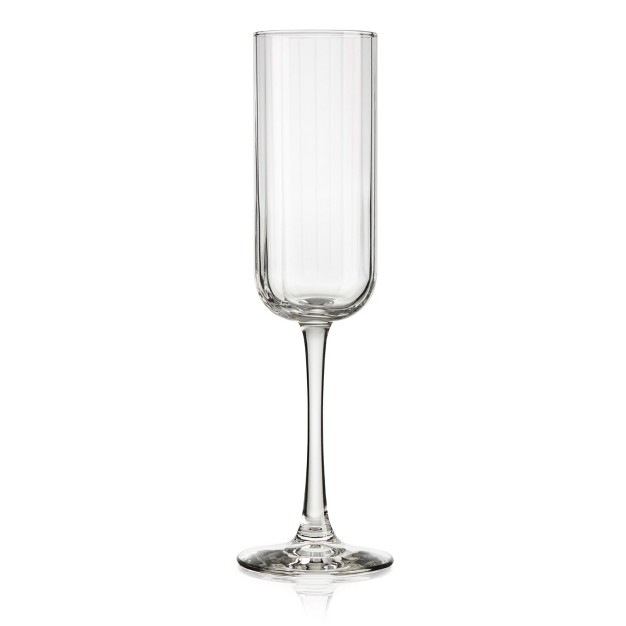 Libbey Paneled Champagne Flute Glasses 7 5 ounce Set Of 4