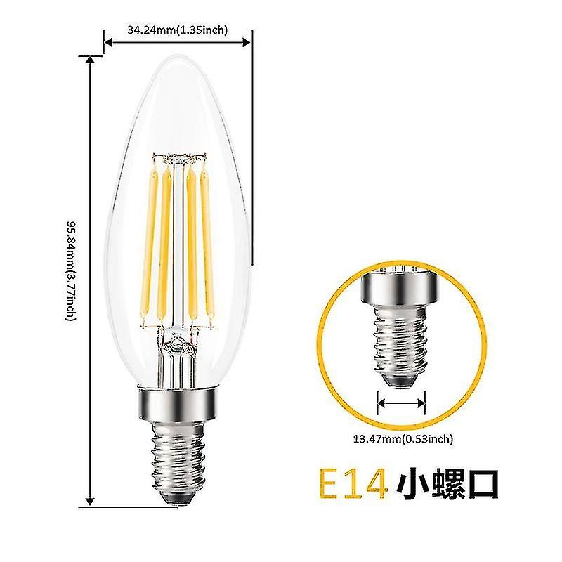 6pcs E14 Led Bulbs Nostalgic Incandescent Lamp Warm White Retro Decorative ment