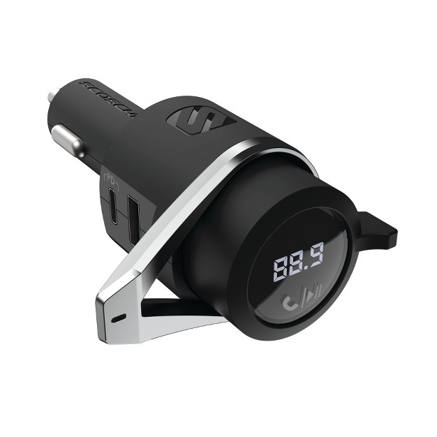 Scosche Bluetooth Power Delivery Fm Transmitter 12w Usb a And 18w Usb c Black