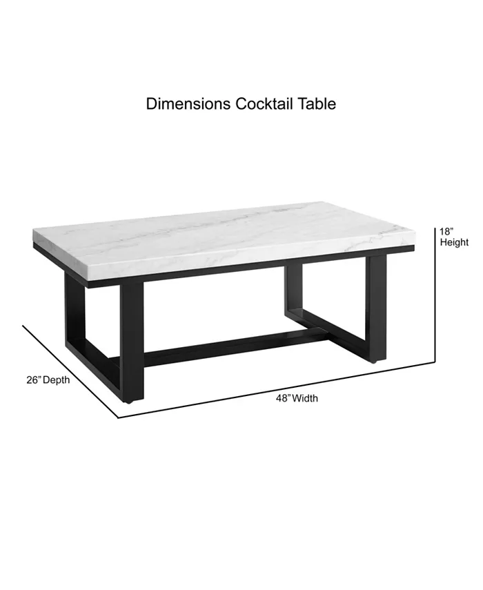 Steve Silver Lucca 48 Marble Top Cocktail Table