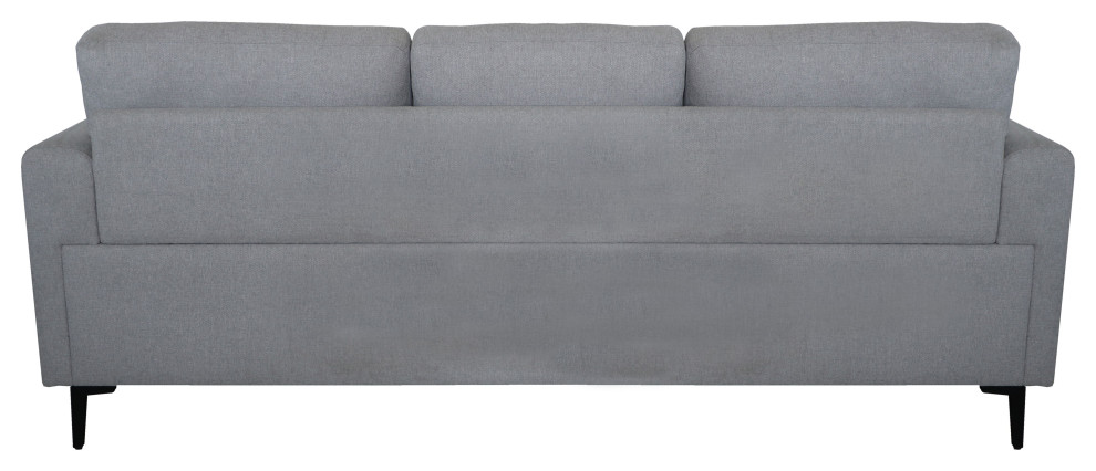 ACME Kyrene Linen Fabric Upholstery Sofa with Loose Back in Light Gray   Midcentury   Sofas   by Acme Furniture  Houzz