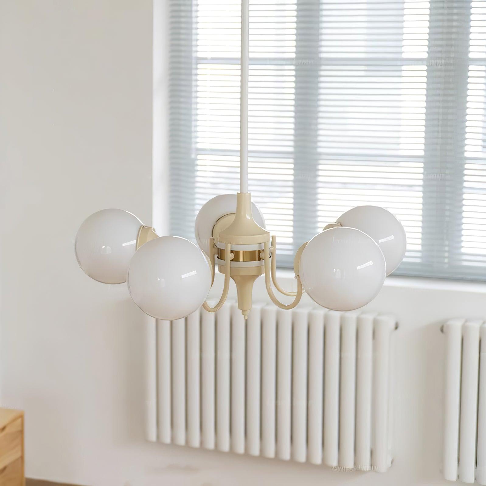 Cream Glass Ball Chandelier