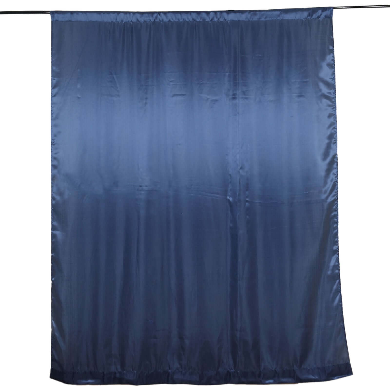 Navy Blue Satin Backdrop Drape Curtain, Photo Booth Event Divider Panel - 8ftx10ft