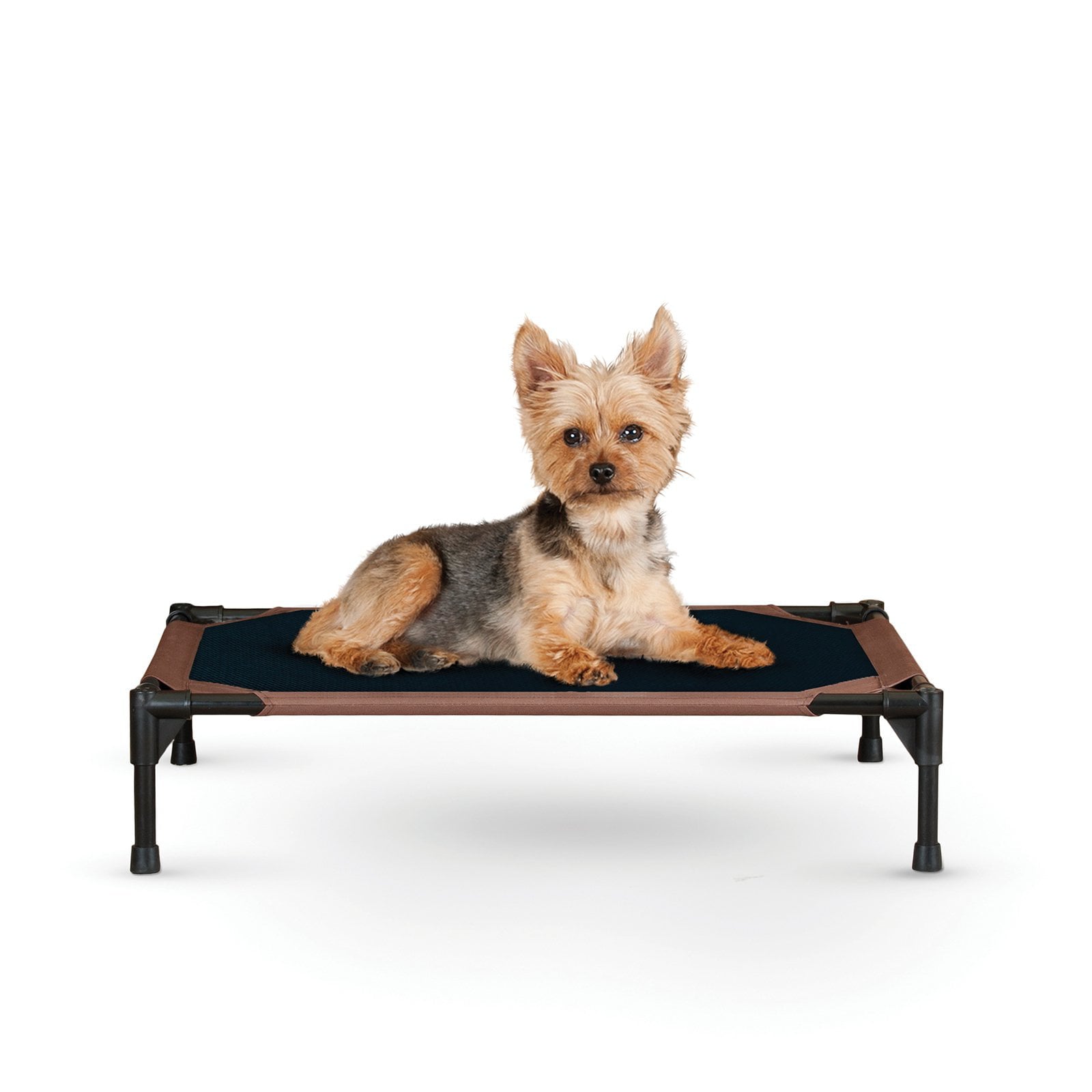 KandH Cooling Cot Pet Dog Bed， Large， Gray/Black Mesh