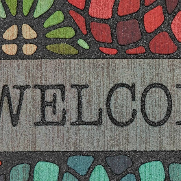 x27 welcome x27 Stained Glass Floret Doorscapes Mat Mohawk