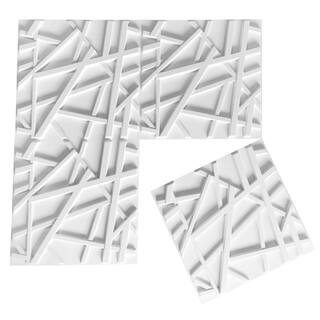 Art3dwallpanels 19.7 in. x 19.7 in. x 1 in. 3D PVC Decorative Wall Panel Matt White (12-Pack) A100hd45