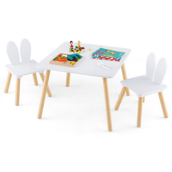 Costway 57386421 3 Pieces Kids Table and Chairs Se...