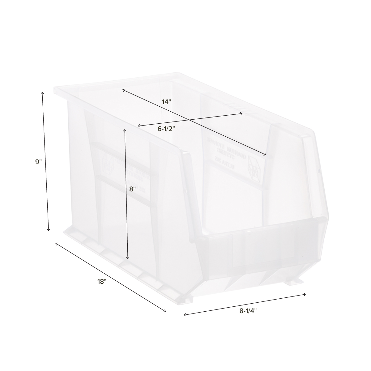 Utility Narrow Large Stackable Plastic Bins