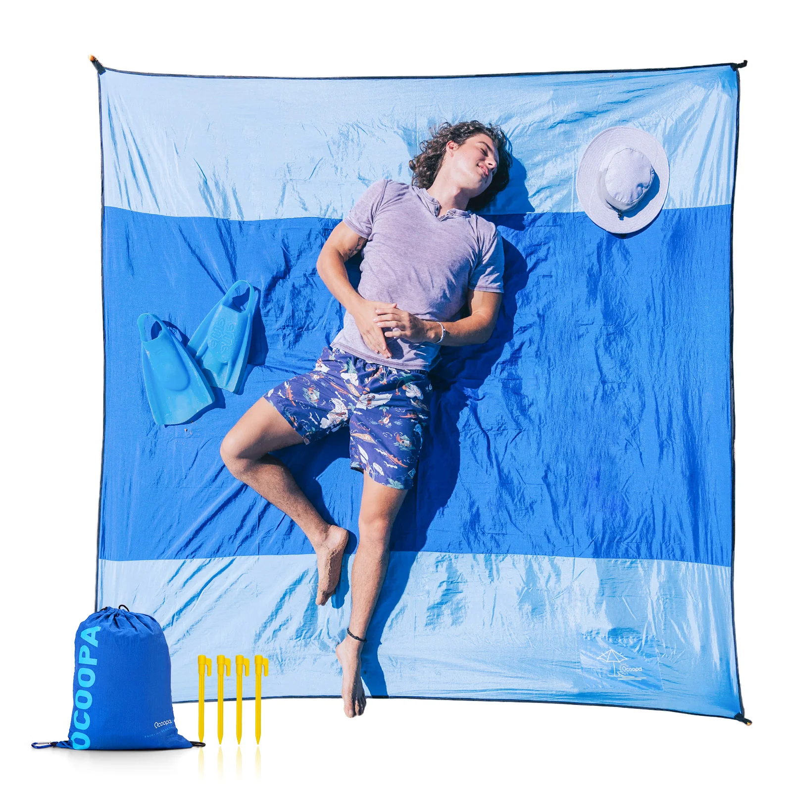 Family Style Oversized Lightweight Breathable Portable Travel Picnic Camping Beach Blanket Sand Free Beach Mat