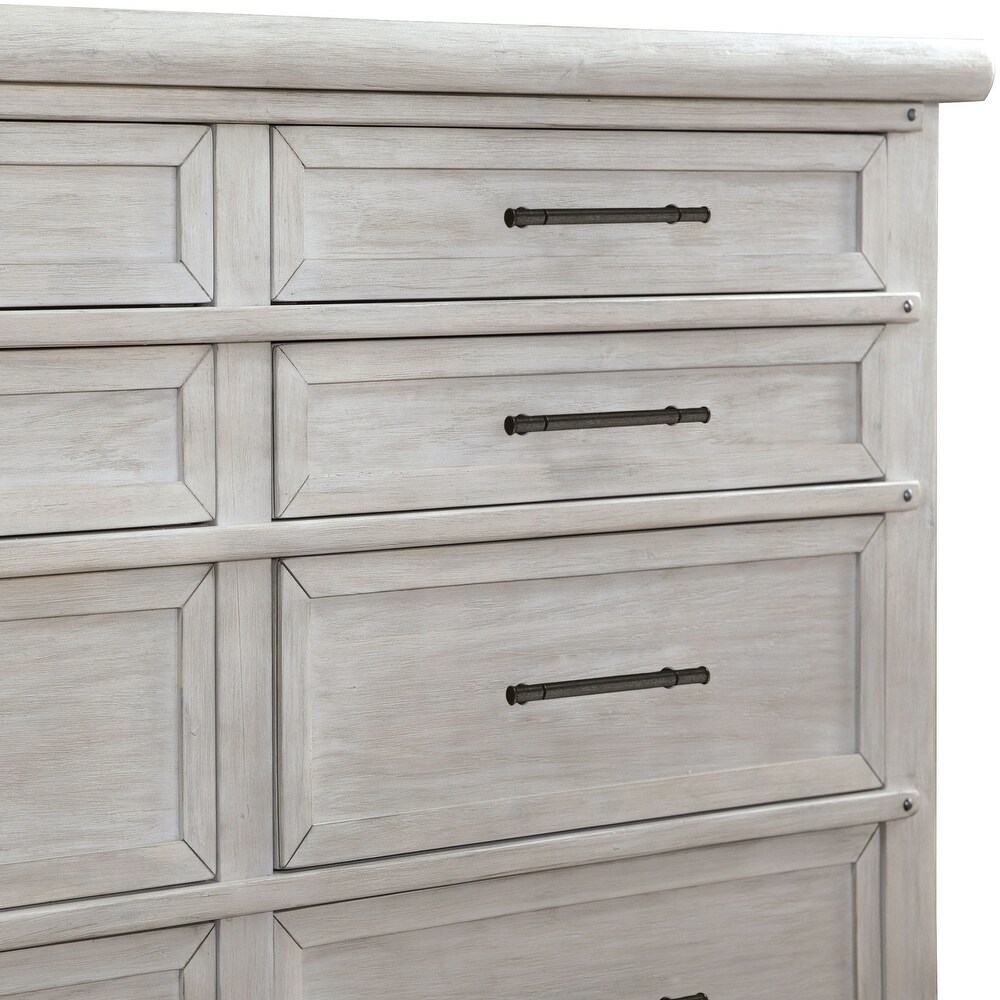 Tiwo Transitional White 56 inch Wide 8 Drawer Solid Wood Dresser by Furniture of America