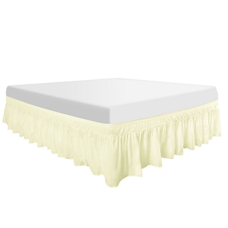 Polyester Brushed Bed Skirt with Elastic Dust Ruffles 16 Drop Queen 60 x 80