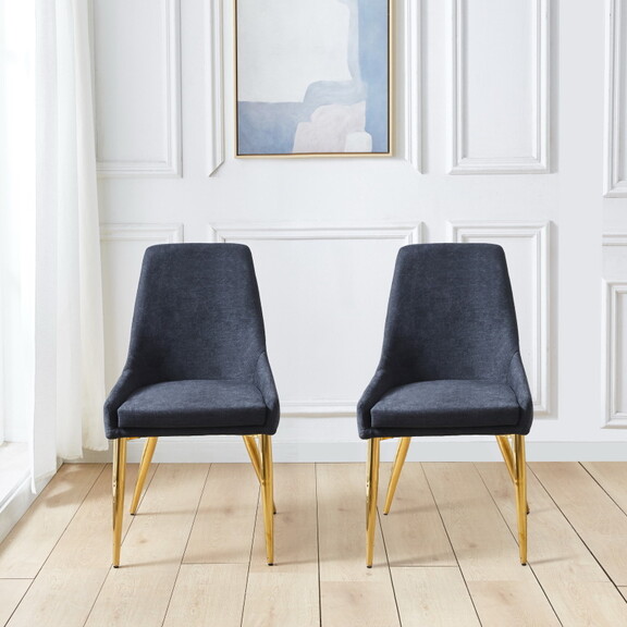 Fabric Dining Chairs Set of 2  Upholstered Armless...