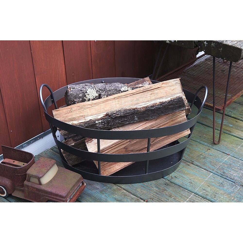 Minuteman International Shaker Log Bin Basket w/Handles  23 Inch Long  Graphite