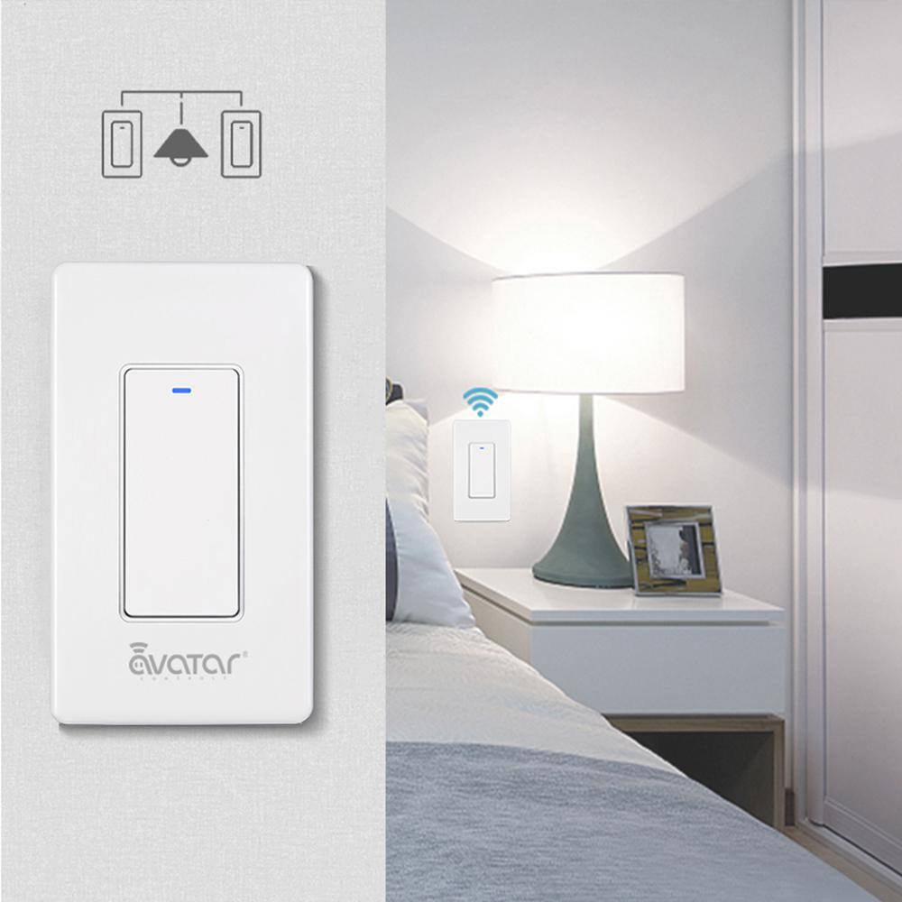 AVATAR CONTROLS Smart 3-Way Rocker Light Switch White AWS05F