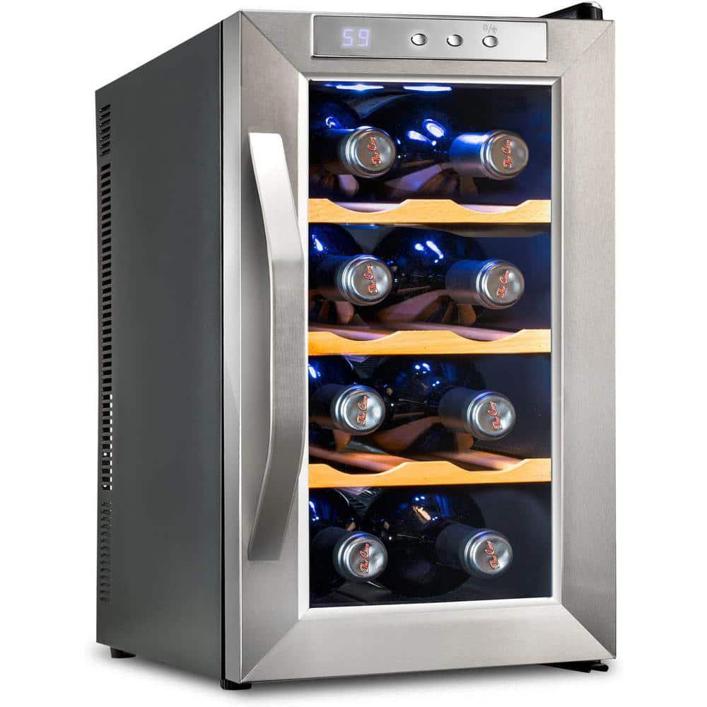 Ivation Thermoelectric 8Bottle Free Standing Wine Cooler  Stainless Steel