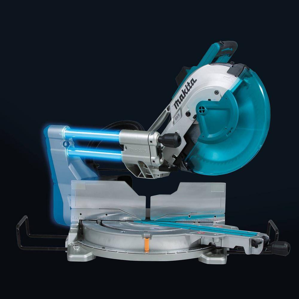 Makita 15-Amp 12 in. Dual-Bevel Sliding Compound Miter Saw with Laser and Portable Rise Miter Saw Stand LS1219L-WST05