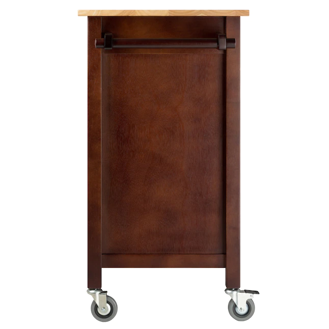 Winsome Wood 94843 Brown Wood Base with Wood Top Rolling Kitchen Cart (18.9-in x 42.72-in x 35.43-in)