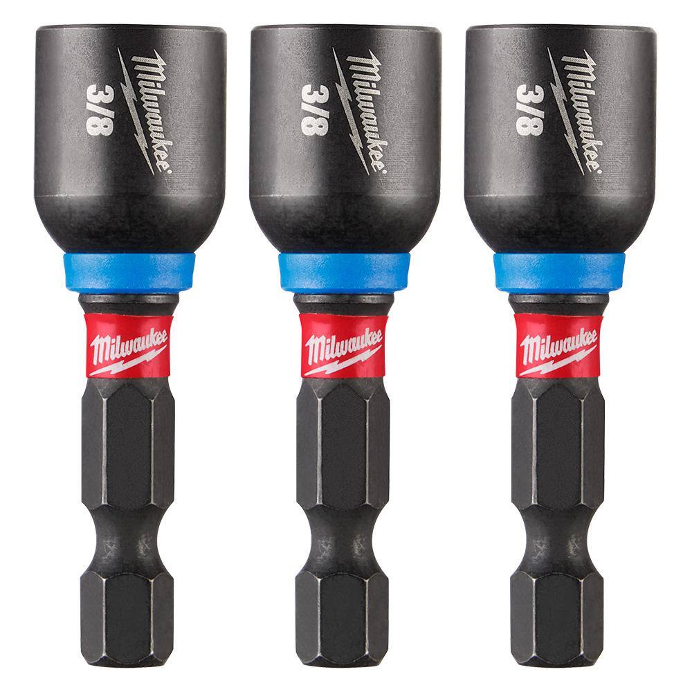 MW SHOCKWAVE Impact Duty 38 in. x 1-78 in. Alloy Steel Magnetic Nut Driver (3-Pack) 49-66-4525