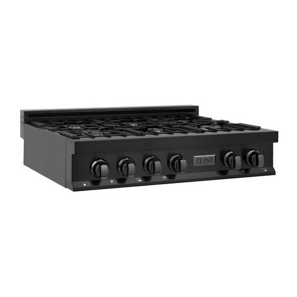 ZLINE Porcelain Gas Stovetop in Black Stainless with Gas Burners