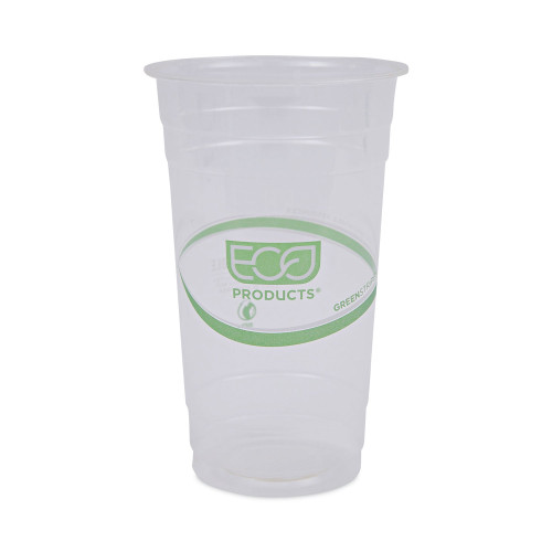 Eco-Products GreenStripe Renewable and Compostable PLA Cold Cups， 24 oz， 50/Pack， 20 Packs/Carton (EPCC24GS)