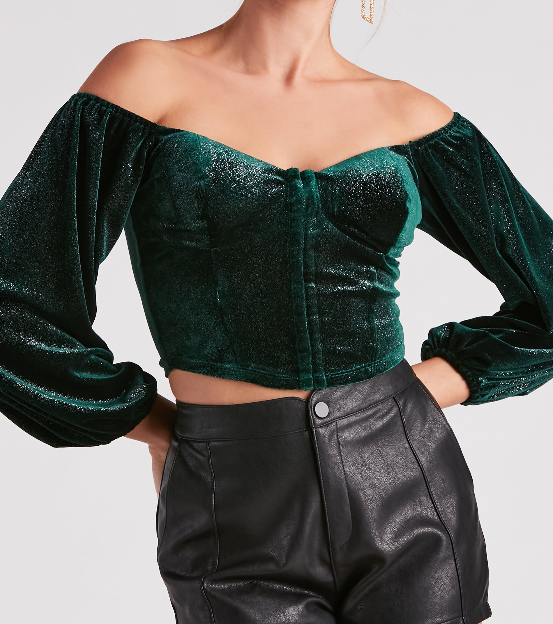 Reign In Glitter Velvet Crop Top