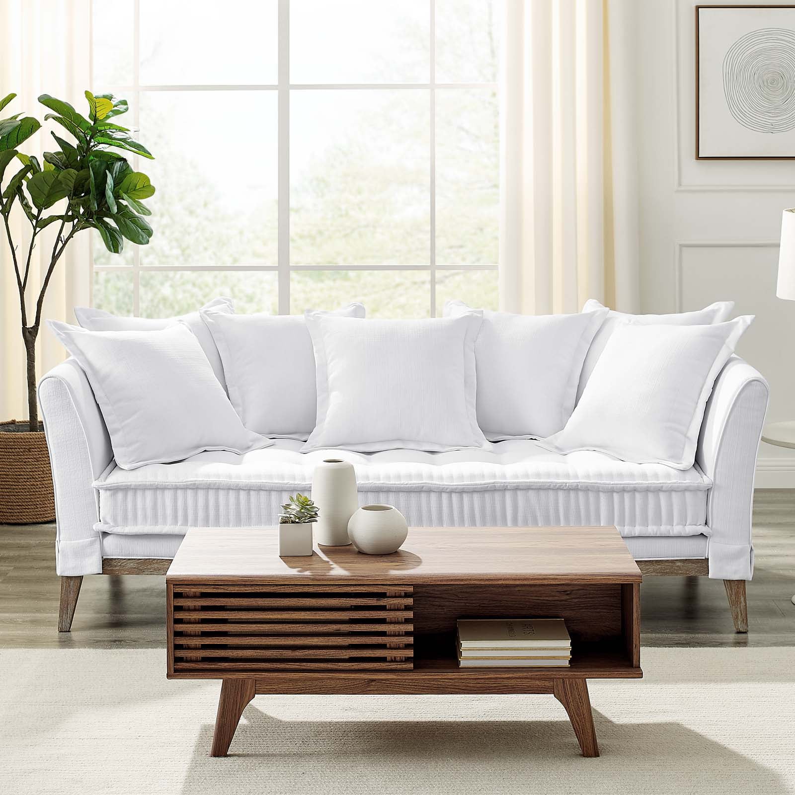 Modway Rowan Fabric Sofa, White