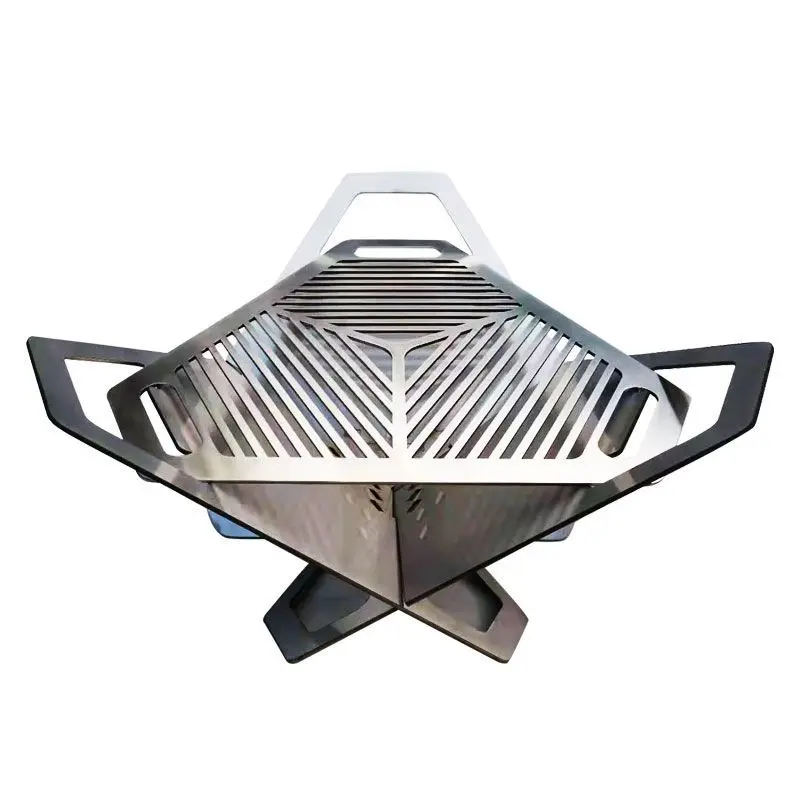 Portable Outdoor Barbecue Grill 304 Stainless Steel 3 pcs Combine Cassette  Customized Camping Fireplace Picnic BBQ Stove