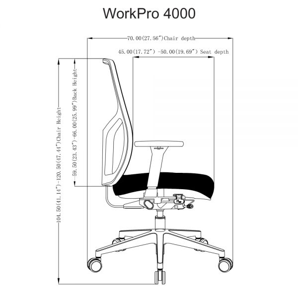 WorkPro 4000 Series Multifunction Ergonomic Mesh/Fabric High-Back Executive Chair， Black/Black