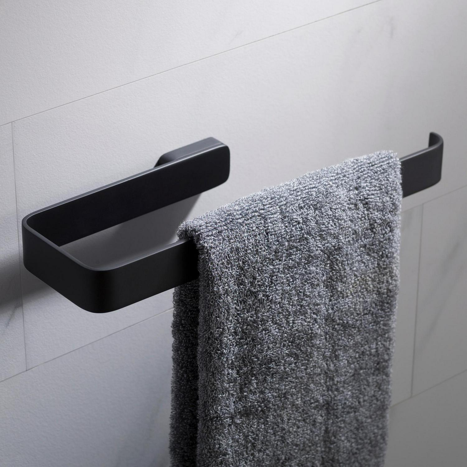 KRAUS Stelios Bathroom Towel Ring， Matte Black Finish