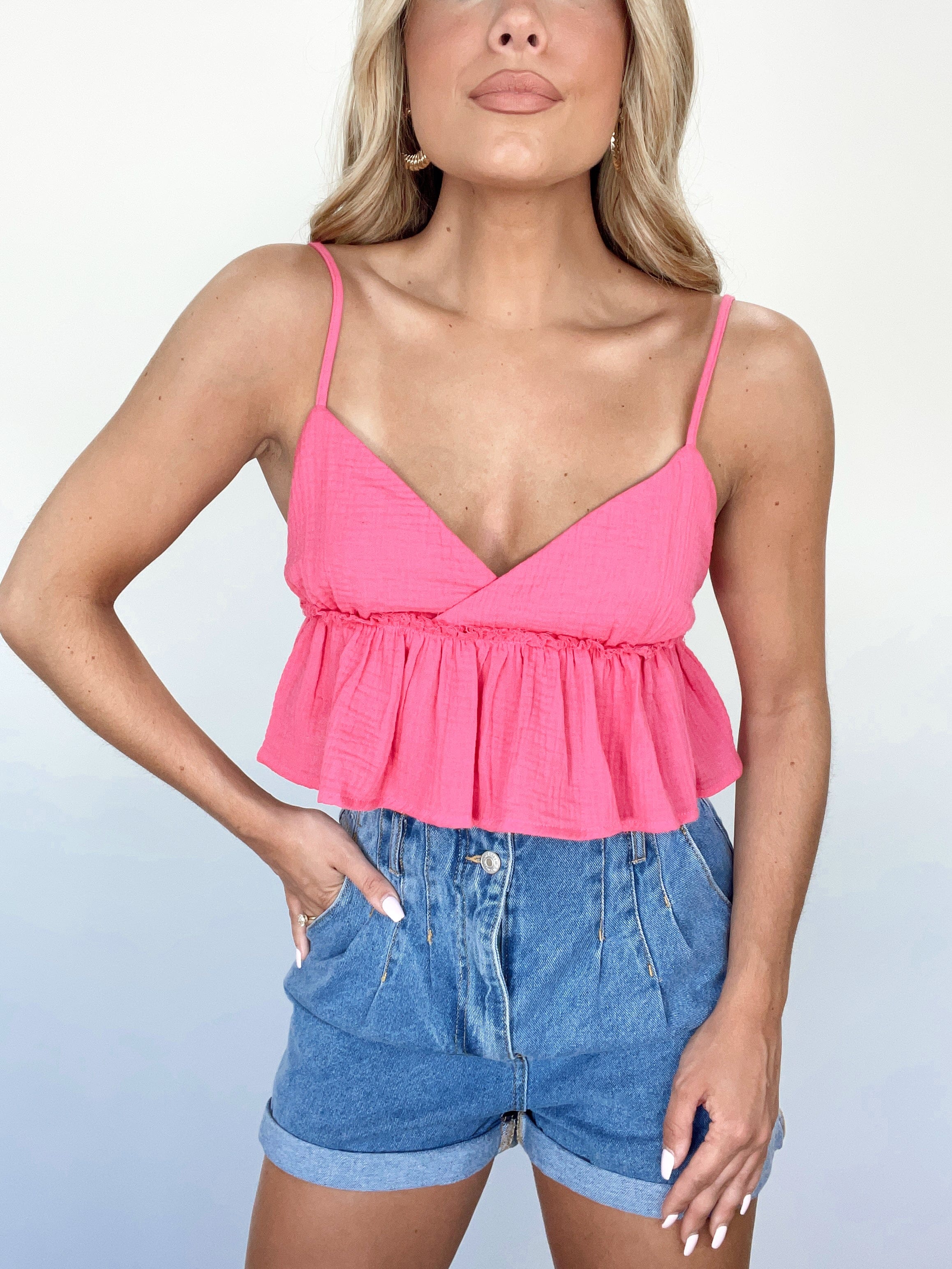 Pink Peplum Tank