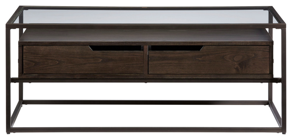 Presidio Cocktail Table  Contemporary Umber Brown   Industrial   Coffee Tables   by Progressive Furniture  Houzz