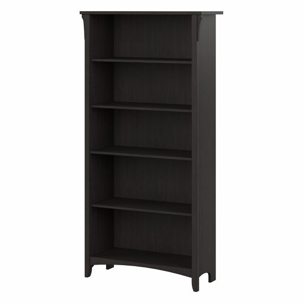 Bush Furniture Salinas Tall 5 Shelf Bookcase in Vintage Black