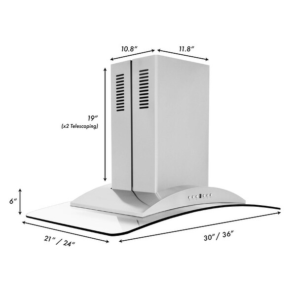 ZLINE Convertible Vent Island Mount Range Hood