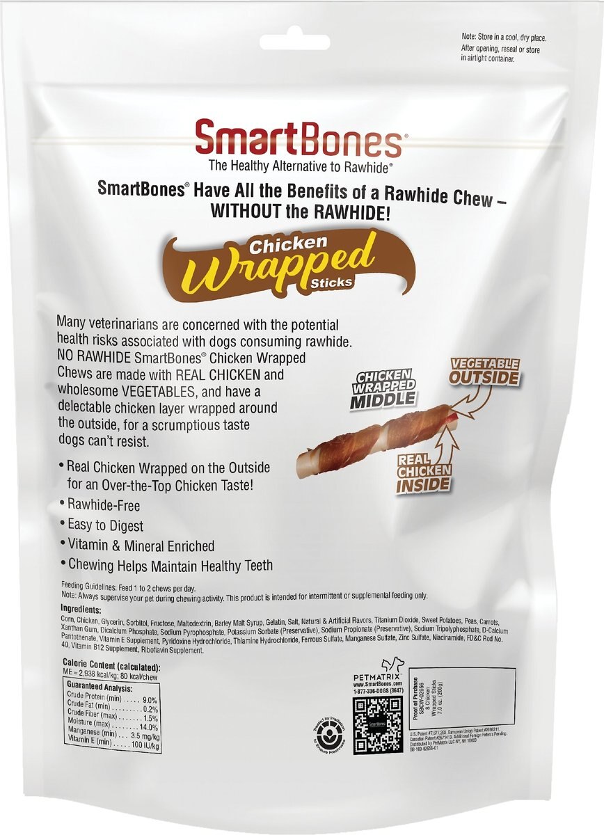 SmartBones Chicken Wrapped Sticks Chicken Flavor Dog Treats