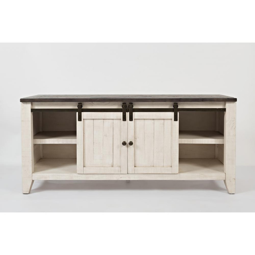 Madison County 60 Console   Vintage White   Farmhouse   Entertainment Centers And Tv Stands   by BisonOffice  Houzz