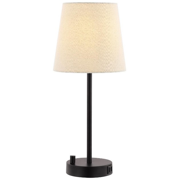 Fowley 18 75 Inch Iron Table Lamp With Usb Port Black Safavieh