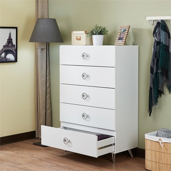 Aoolive Elms Chest Storage Cabinet for Bedroom in White - - 35561330