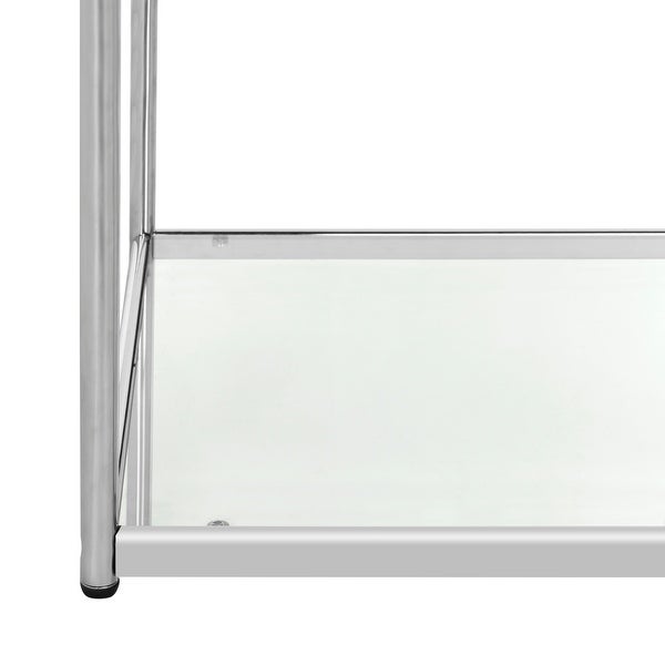 SAFAVIEH Lilias Glass Chrome End Table - 19.7