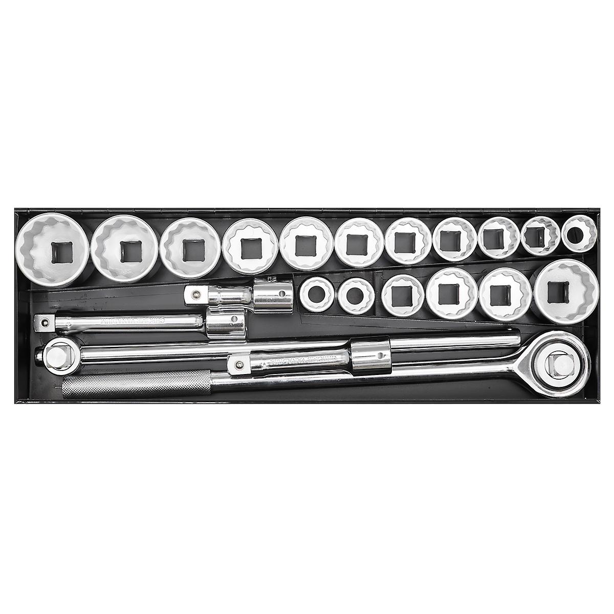 Sealey Ak259/Crv Socket Set 22Pc 3/4Sq Drive 12Pt Walldrive - Duometric