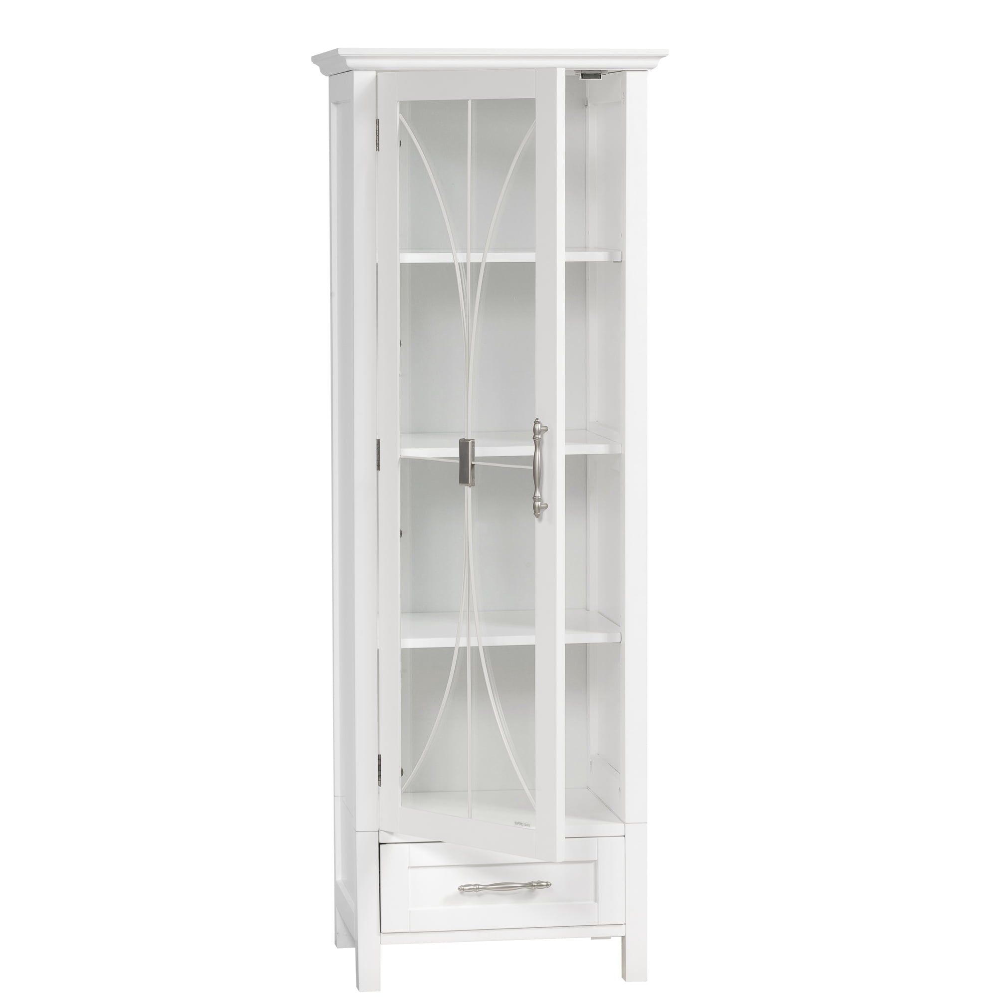 Teamson Home Delaney Wooden Linen Cabinet with Drawer, White