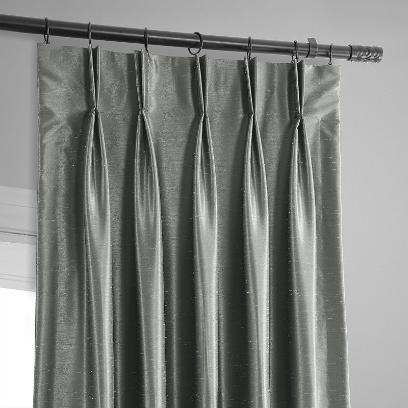 EFF 2-pack Blackout Vintage Textured Faux Dupioni Silk Pleated Window Curtains